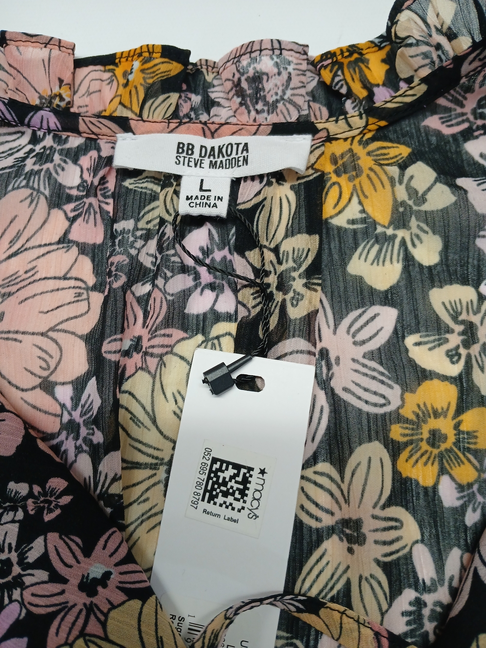 BB Dakota by Steve Madden Black Floral Maxi Dress with Yellow and Pink Flowers - Picture 6 of 11